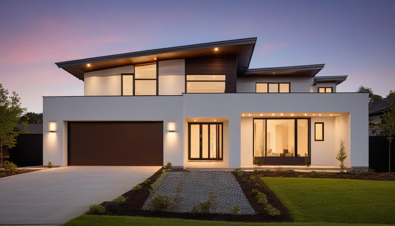 Modern home showcasing energy efficiency and renewable heating solutions